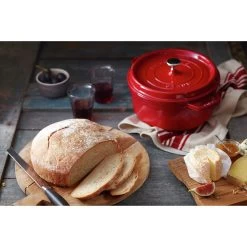 Staub Gietijzeren Braadpan 24 Cm / 3,8 L, Rond, Kersenrood -Thuis Keuken 000017827