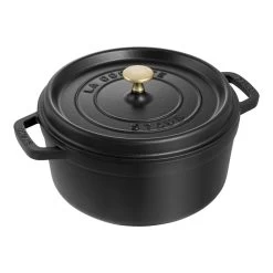 Staub Gietijzeren Braadpan 24 Cm / 3,8 L, Rond, Zwart