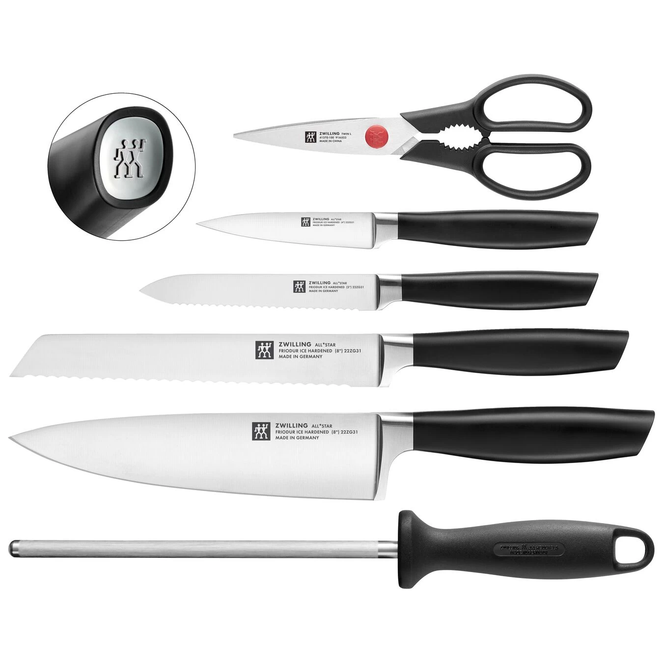 Zwilling Messenblok, 7-delig, Zilver 4 Zwilling Messenblok, 7-delig, Zilver - Afbeelding 2