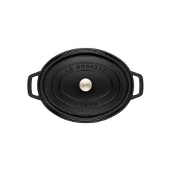 Staub Gietijzeren Braadpan 31 Cm / 5,5 L, Ovaal, Zwart -Thuis Keuken 40500 231 0 3 3