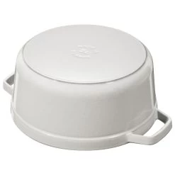 Staub Gietijzeren Braadpan 24 Cm / 3,8 L, Rond, White Truffle -Thuis Keuken 40501 412 0 4
