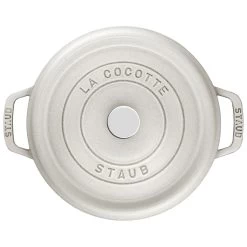 Staub Gietijzeren Braadpan 26 Cm / 5,25 L, Rond, White Truffle -Thuis Keuken 40501413 2