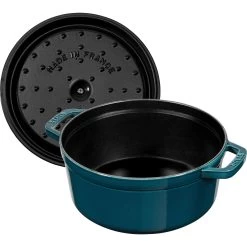 Staub Gietijzeren Braadpan 24 Cm / 3,8 L, Rond, La-mer -Thuis Keuken 40508 654 0 1