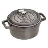 Staub Gietijzeren Braadpan 22 Cm / 2,5 L, Rond, Grafietgrijs -Thuis Keuken 40509 304 0 1