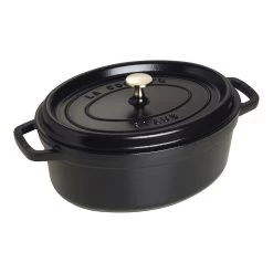 Staub Gietijzeren Braadpan 29 Cm / 4,25 L, Ovaal, Zwart