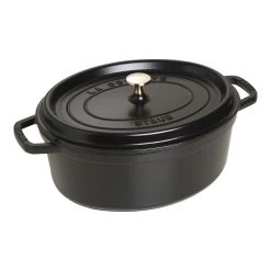 Staub Gietijzeren Braadpan 31 Cm / 5,5 L, Ovaal, Zwart