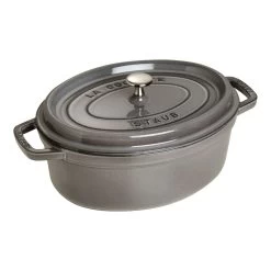 Staub Gietijzeren Braadpan 31 Cm / 5,5 L, Ovaal, Grafietgrijs