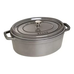 Staub Gietijzeren Braadpan 33 Cm / 6,75 L, Ovaal, Grafietgrijs