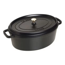 Staub Gietijzeren Braadpan 37 Cm / 8 L, Ovaal, Zwart