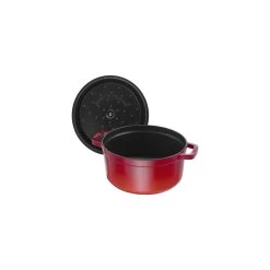 Staub Gietijzeren Braadpan 30 Cm / 8,4 L, Rond, Kersenrood -Thuis Keuken 40509 814 0 5 1