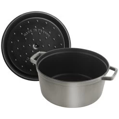 Staub Gietijzeren Braadpan 30 Cm / 8,4 L, Rond, Grafietgrijs -Thuis Keuken 40509 862 0 000000883