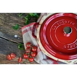 Staub Gietijzeren Braadpan 24 Cm / 3,8 L, Rond, Kersenrood -Thuis Keuken 424416044