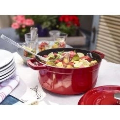 Staub Gietijzeren Braadpan 24 Cm / 3,8 L, Rond, Kersenrood -Thuis Keuken 750036202